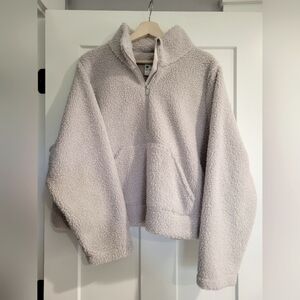 Cozy Greige Sherpa Pullover